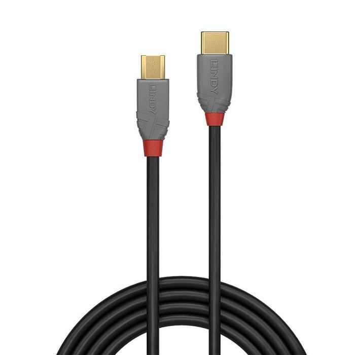 Câble USB 2.0 type C vers Micro-B - LINDY - Anthra Line - 2m - Double blindage - Contacts plaqués or