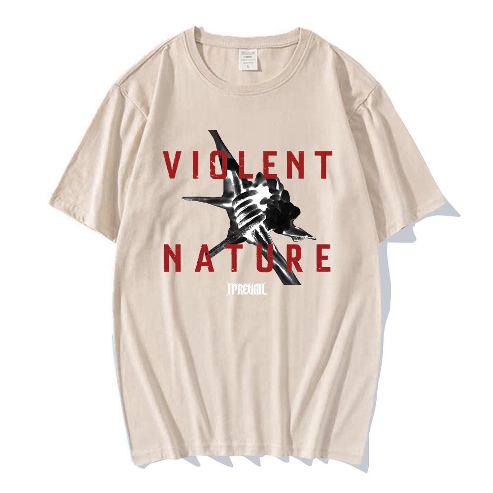 VIOLENT NATURE ALBUM COVER T-SHIRT Rockband I Prevail Punk T-Shirt Kurzarm Baumwolle Lockeres T-Shirt Grafik-Kleidung Tees