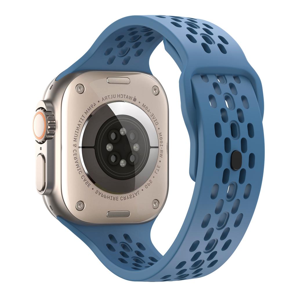 Oddychający silikonowy pasek do Apple Watch Ultra3 49mm 46mm 45mm 44mm 42mm 41mm 40mm bransoletka sportowa iWatch Series 11 10 9 8 7 6 SE3 pasek