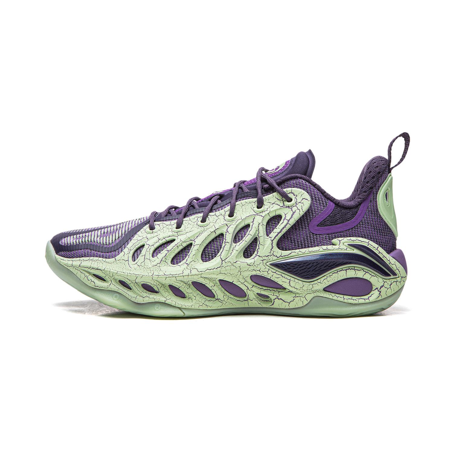 

Li Ning BadFive Chase 2 SUPER Coverage Support Anti Twist Low top Basketball Shoes Men s Purple Green ABFW013-10 44
