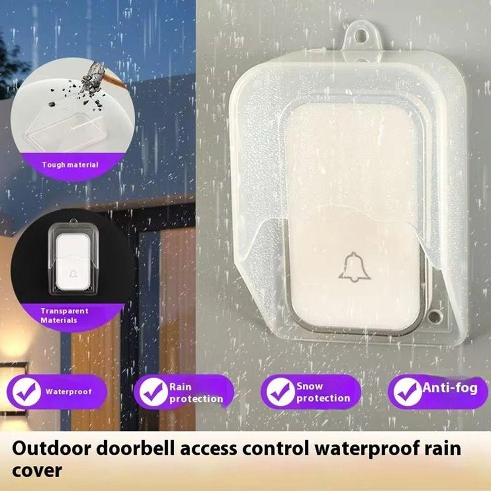 1 Set Wireless Doorbell Button Protective Cover Rainproof Transparent Doorbell Waterproof Cover Universal Doorbell Splash Guard