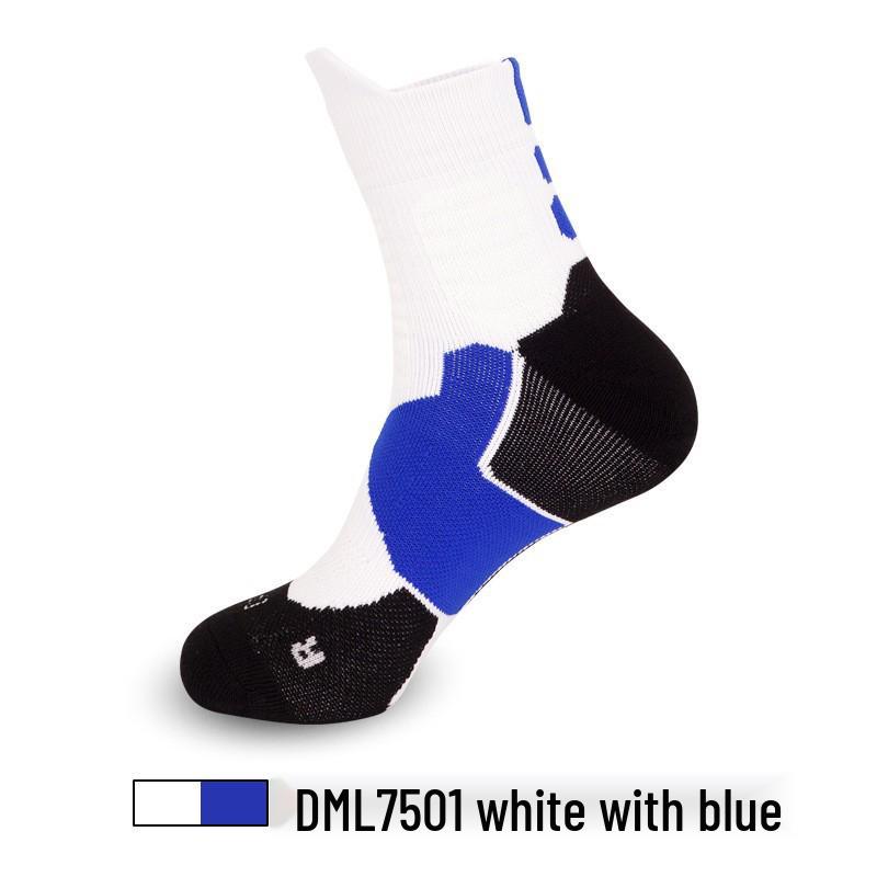Adult Sports Performance Mid-Calf Breathable Anti-Slip Socks for Basketball, Running, and Soccer One Size (Fits 38-44)
