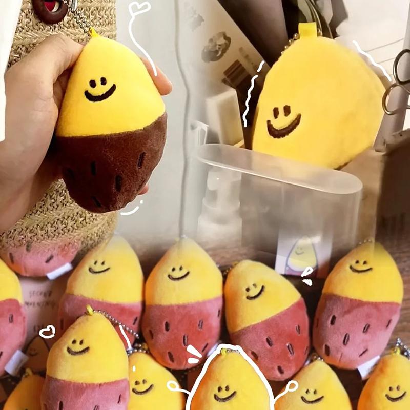 Vegetable Mini Food Plush Keychain Cute Potato Stuffed Keychains Backpack Pendant Car Keyrings Party Favors Classroom Prizes