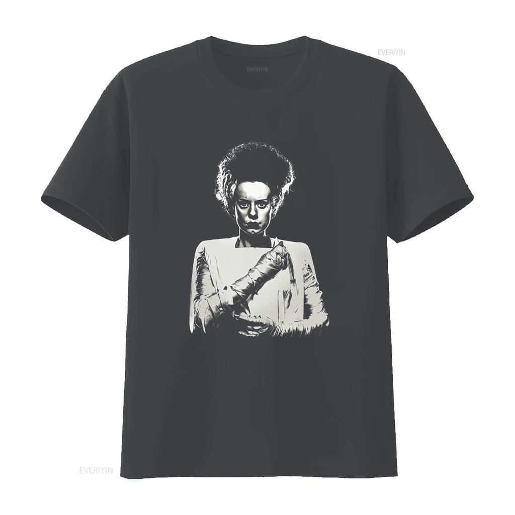 The Bride Of Frankenstein Horror Monster Movie T Shirt Gothic Style Print vintage Washed Comfortable Breathable Stretched