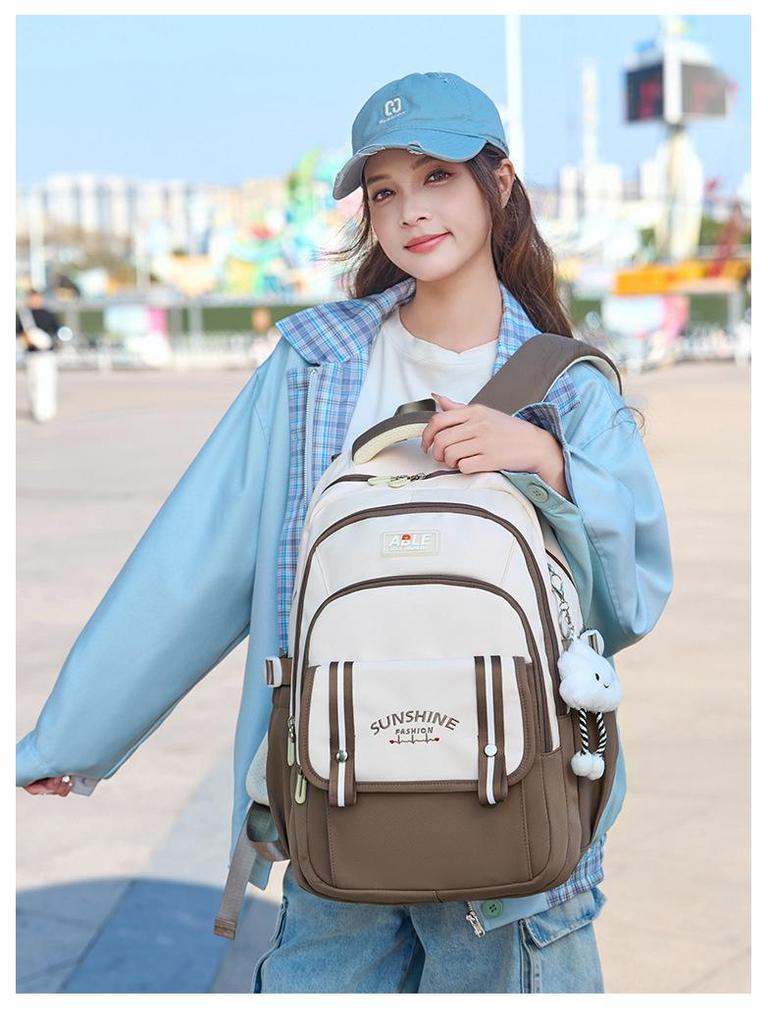 Korean Style Waterproof Backpack: Lightweight, Decompression, Multi-compartment, Large Capacity for Primary To High School Students
