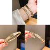Geometric Zircon Crystal Bangle Bracelet With 18k Gold Plating For Women