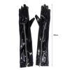 1 Pair Black Zipper Gloves PVC Over Elbow Gloves Sexy Steel Pole Dance Gloves  Cosplay Costume