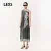 2024 Spring Black Floral Silk Dress