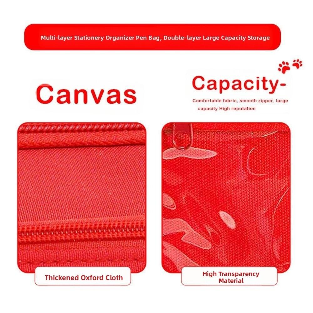 Bear Pencil Storage Bag Large Capacity Pen Organizer Pouch Trendy Zipper Stationery Bag  Student