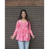 Women Casual Regular Sleeves Floral Print Pink Top Party Wear Top Tunic Kurta SC-2128