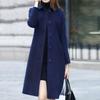 Damen Herbst Winter Wollmantel Umlegekragen Einreihig Locker Mittellang Dicker Warm Halten Mantel für Pendeln Dating Reisen