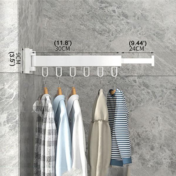

Выдвижная сушилка для ткани, складная вешалка для одежды, настенное крепление, домашний усилитель, экономия места на открытом воздухе, веревка для белья для домашней стирки 1 rod white 6 hook