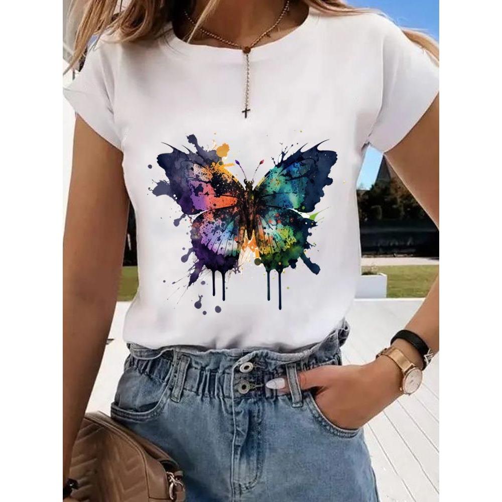 

Женские футболки с принтом, одежда с круглым вырезом, одежда с коротким рукавом, женские топы 4XL