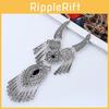 Ethnic Style Simulation Gemstone Decoration Women Necklace With Tassel Design For Everyday Wear