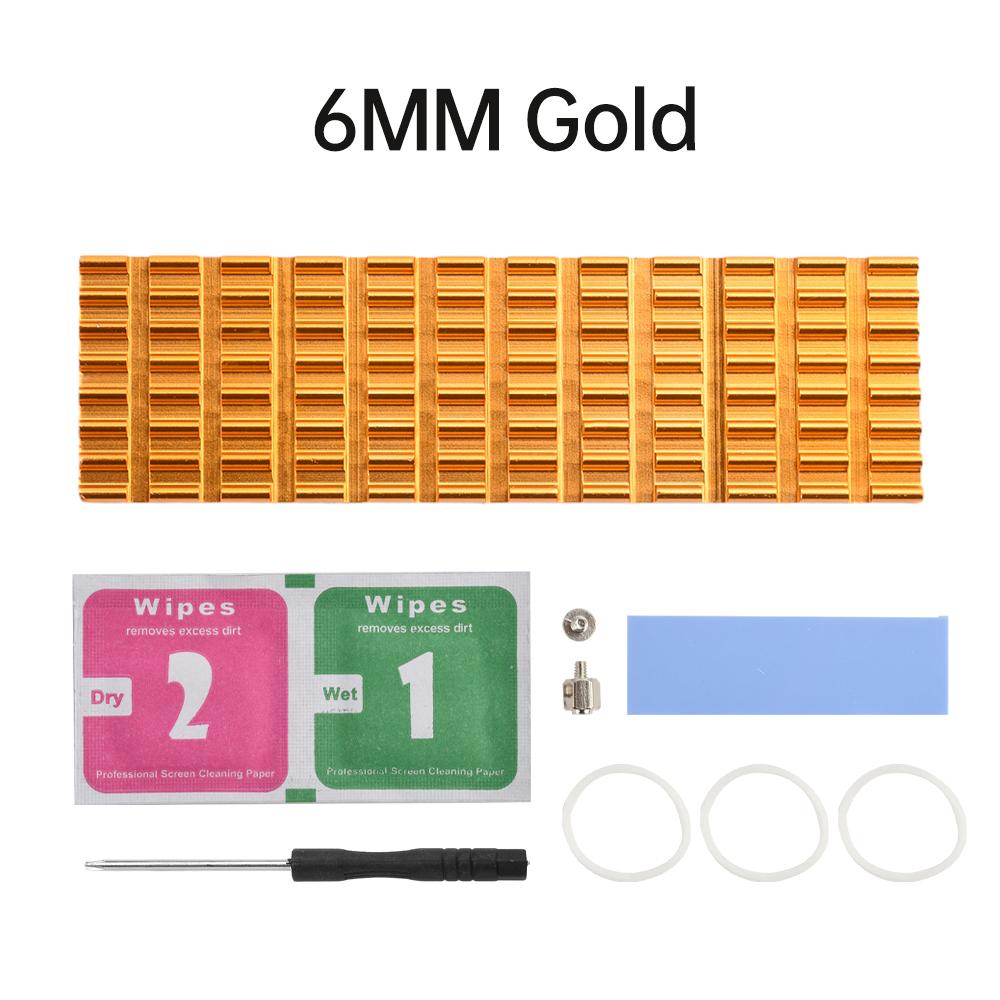 M.2 SSD NVMe Heat Sink M2 2280 Solid State Hard Disk Aluminum Heatsink Gasket with Silicone Thermal Pad 3/6MM Can Use PS5