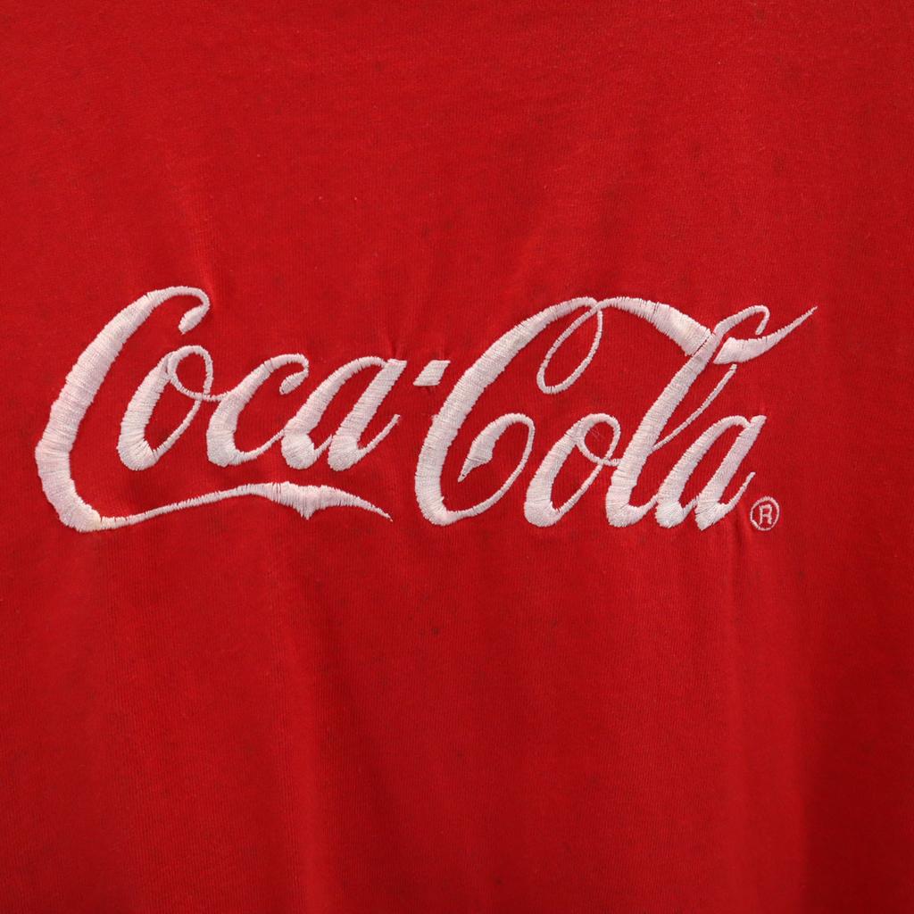 Coke 90s Made In USA Old Short Sleeve T-shirt L Red Single Stitch Men's Used