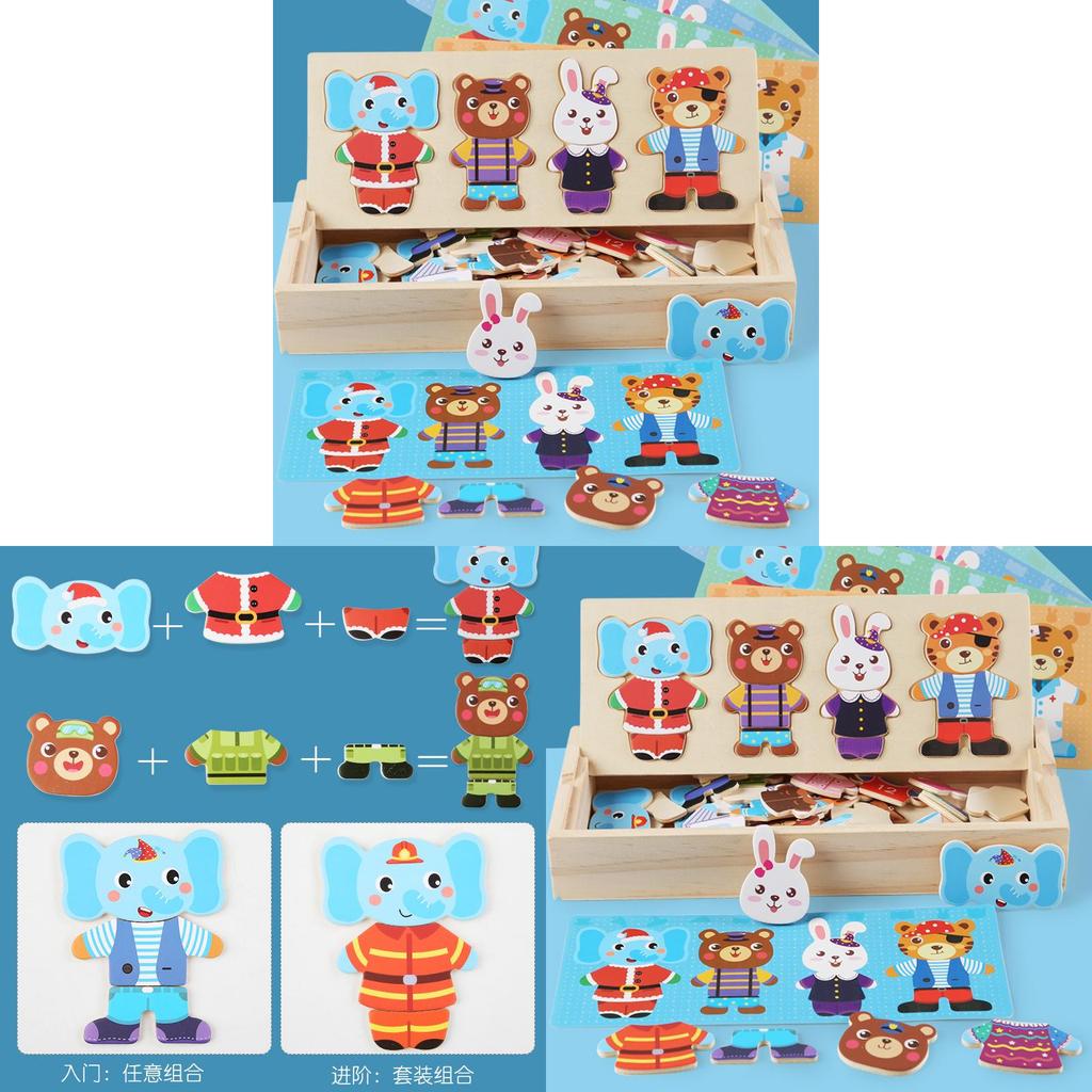 Wooden Animal Dress Up Puzzle For Kids With Diy Fun For Ages 3 To 6