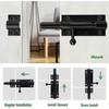 Heavy Duty Slide Gate Latch Bolt Safety Door Lock With Padlock Hole, 304 Stainless Steel Matte Black, 6 Inch 160mm Length, 14mm Dia. (8 Inch (200mm)