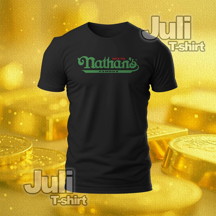 Nathan s Famous Hot DoG Logo funny t-shirt  Size S-5XL USA Unisex T-Shirt XXXXL