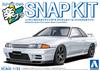 AOSHIMA SnapKit Nissan R32 Skyline Custom Wheels Crystal White Scale Plastic Model No. 14CU-CW GT-R 1/32 Color-Molded