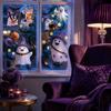 Transparent Window Murals 2Pcs Cute Ghost Halloween Static Stickers, PVC Waterproof Cartoon Pumpkin Bat And Decals Star Glass Decals, Reusable Clings