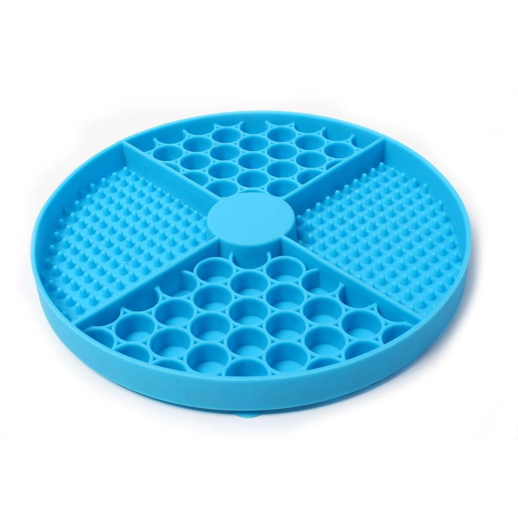 Pet Silicone Non-Slip Slow Feeder Mat - Round Food-Grade Lick Mat for Cats & Dogs