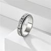 Frosted Stainless Steel Moon And Star Fidget Rings For Men Anti Stress And Anxiety Rotating Ring Fidget Metal Spinner Anillos