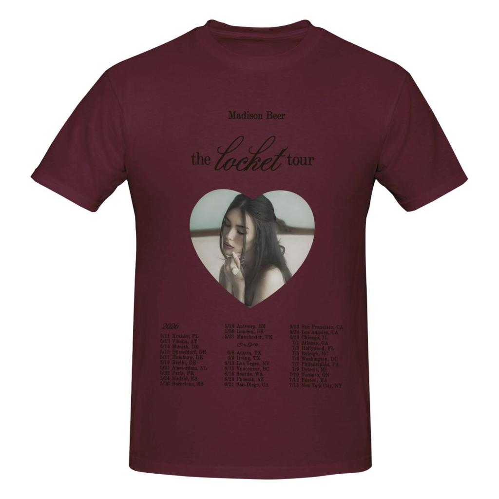Unisex Madison Beer The Locket Tour 2026 Fans Gifts T Shirt Streetwear Oneck Cotton Unisex Tshirt