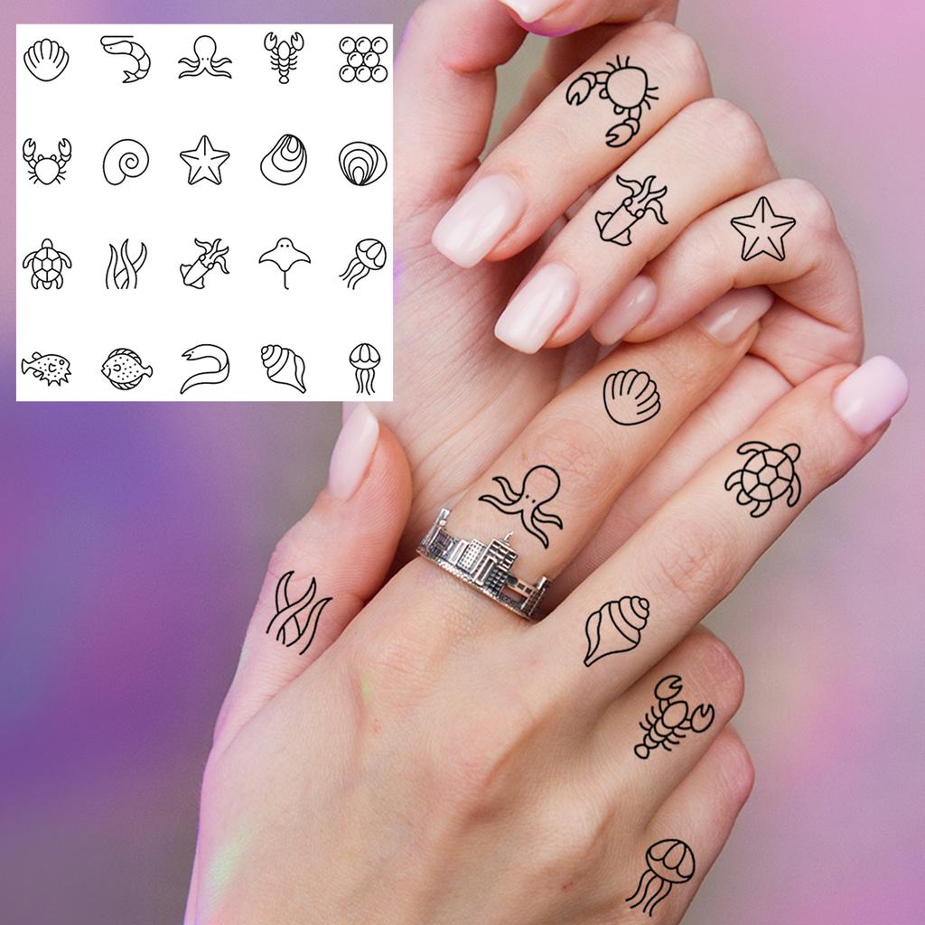 1 Sheet Small Pattern Temporary Tattoos For Women Finger Hand Ear, Realistic Star Sun Planets Fake Tattoo Sticker Durable Tatoos