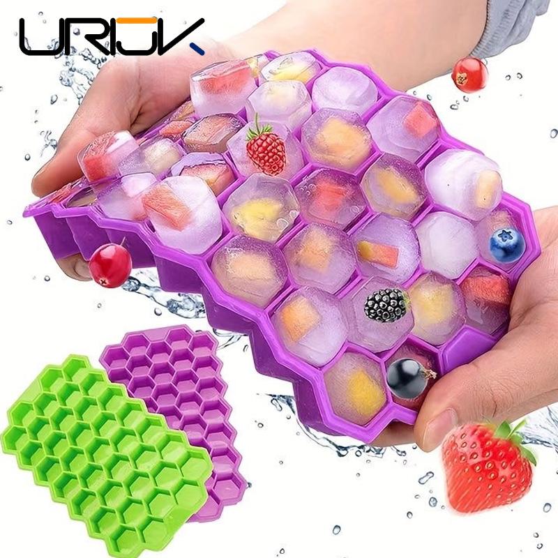 

Силиконовая форма для кубиков льда с 37 сетками, форма для лотка для льда большой емкости, многоразовая пищевая льдогенератор с крышками, форма для мороженого