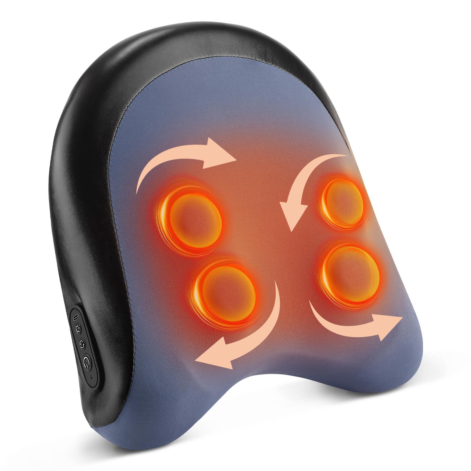 

Cordless Portable Back Massager Waist Spine Support Electric Lumbar Cushion Car Office Relaxation 30℃ Red Light Warm Compress