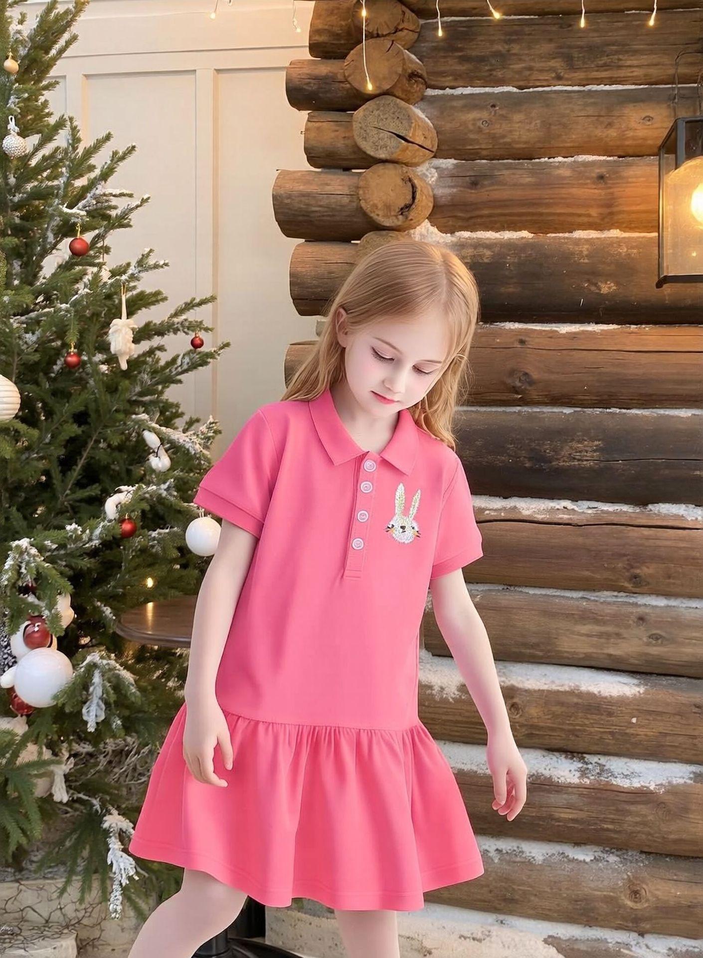 Girls Summer Cotton Short Sleeve Dress Cute Kids Dress 90