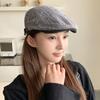 British retro textured hat showing a small face forward hat newsboy hat fashion versatile painter hat beret