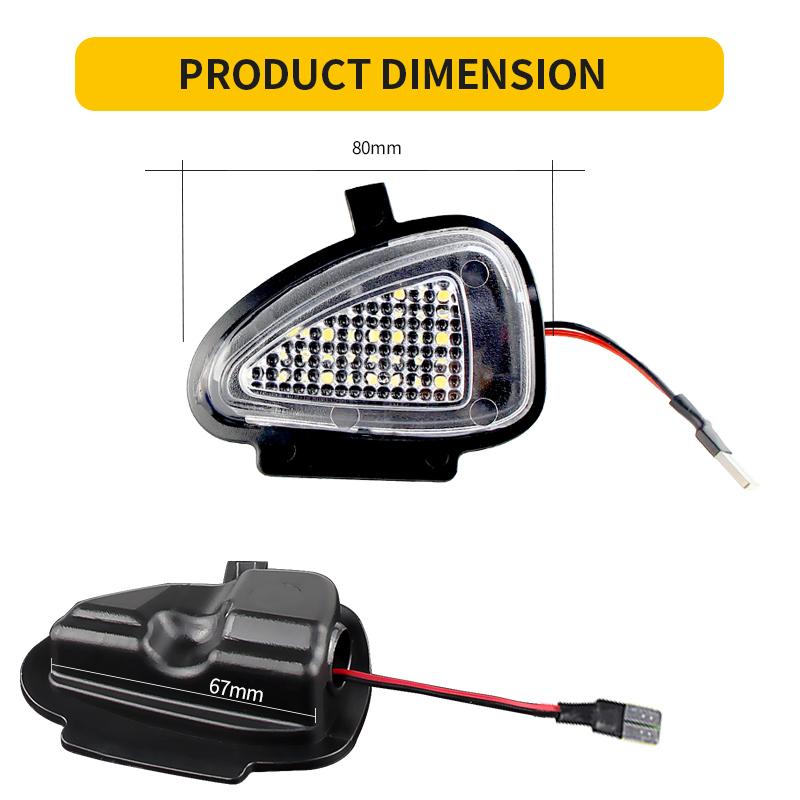 2PCS White LED Side Mirror Light Under Puddle Lamp For VW Golf 6 Limousine Cabriolet Variant Touran (Typ 1T3) OEM# 6R0945291