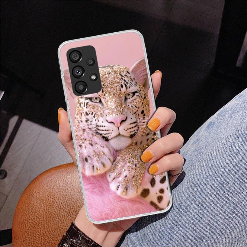 Pink Leopard Print Phone Case For Samsung Galaxy A52 A32 A22 A12 A51 A31 A50S A30S A20S A10S Note 20 Ultra 10 Plus S10 A72 A71 G