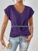 2026 Bestseller Women's Solid V-neck Short-Sleeve T-shirt - Elegant Spring/Summer Top
