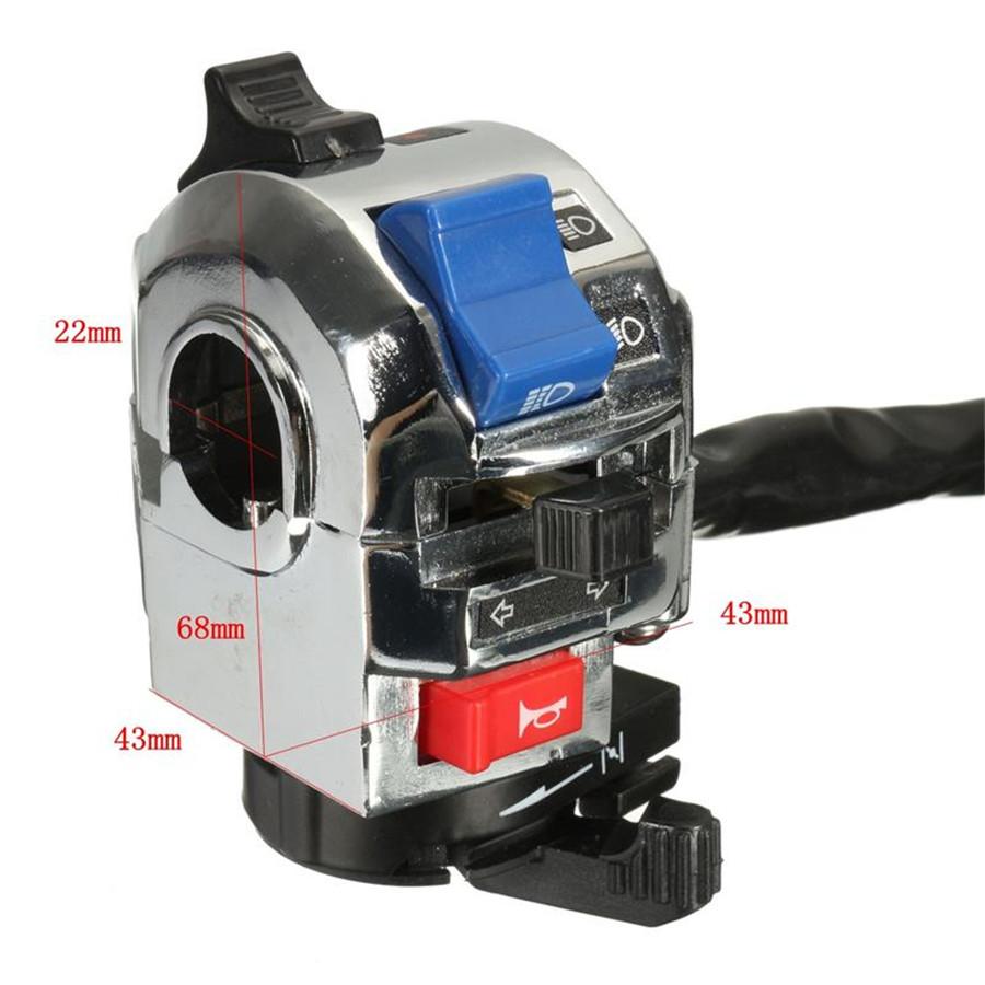 1 Pair Motorcycle 7/8" Handlebar Control Horn Turn Signal Light Switch For Honda