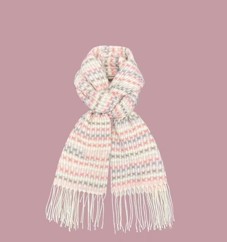 2024 Japonský Retro Kostkovaný Šátek s Třásněmi - Dámský Zimní Hřejivý Všestranný Studentský & Pár Nákrčník