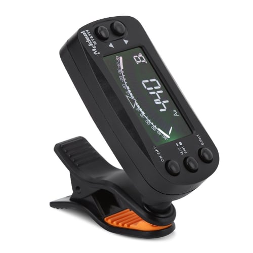 MT83W 2-in-1 Clip-on Guitar Tuner/Metronome with Multifunction LCD Display and 360-Degree Rotation Tuning Meter for Guitars, Bass, Violins, Ukuleles,