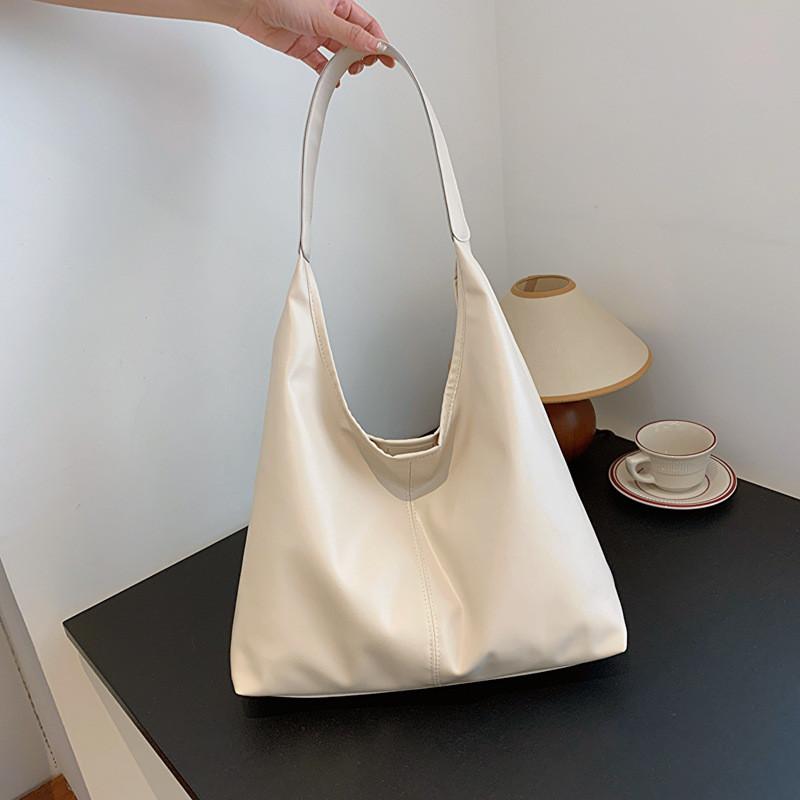 Large Capacity Stylish Solid Color Tote Bag For Autumn Fashionable Daily Use