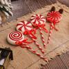 Christmas Foam Lollipop Decorations 4Pcs/set Holiday Christmas Xmas Tree Candy Lollipop Picks Creative Seasonal Decor