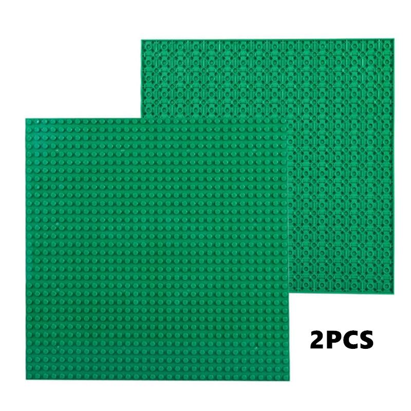 2Pcs 32x32 Dots Double Sided Baseplate for Building Blocks, Classic Brick Board Compatible with Major Brands, Kids DIY Toys