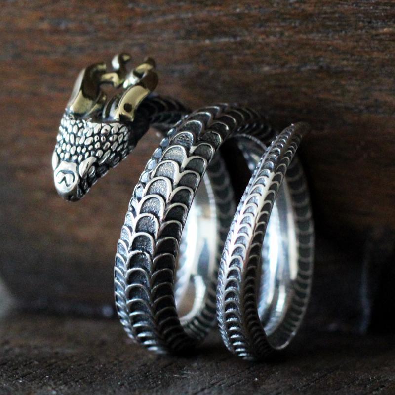 Niche Unisex Adjustable Rattlesnake Alloy Ring