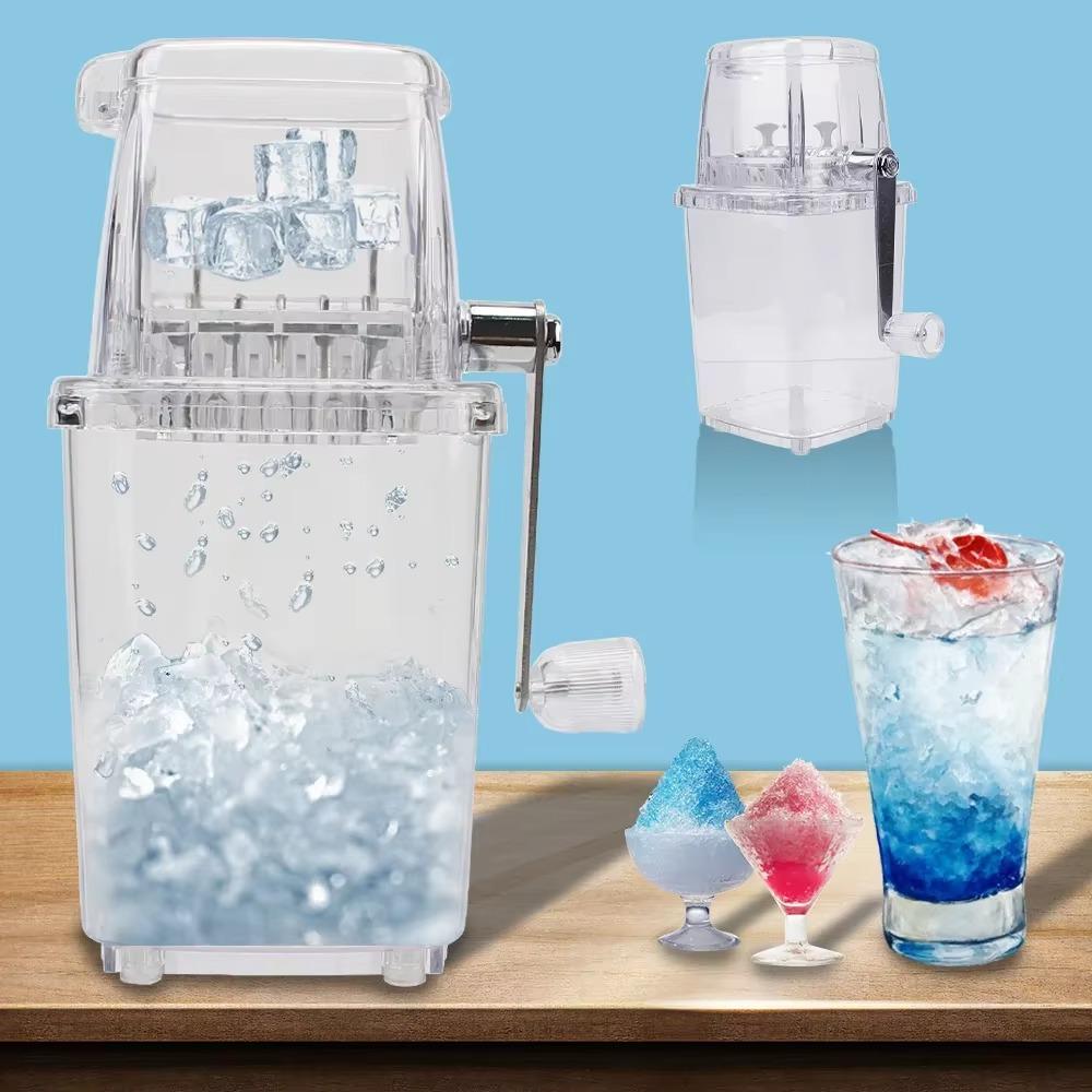 

Hand-cranked Ice Shaver Mini Breaking Ice Machine Multifunctional Manual Ice Crusher Dessert прозорий
