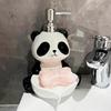 Creative Panda Lotion Bottle Dual Purpose Soap Box Two In One Shampoo Shower Gel Ceramic Press Split Bottle Soap Dispenser