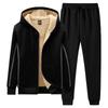 Fleece Men Casual Sports Set Winter Cashmere Tracksuit Male Hoodie Pants Thicken Windproof 2 Pieces Set