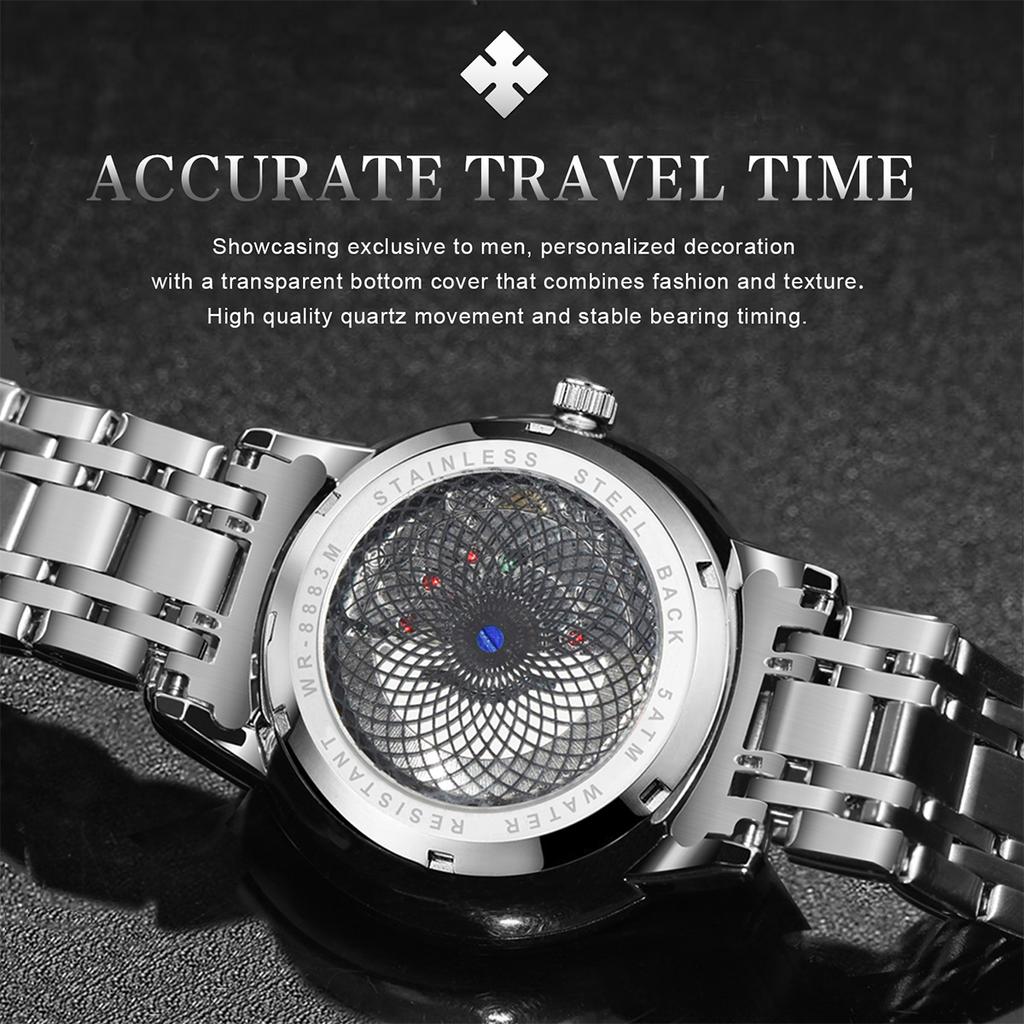 WWOOR Mens Watches Top Brand Luxury Watch For Men Casual Waterproof Luminous Stainless Steel Quartz Wristwatch Relogio Masculino