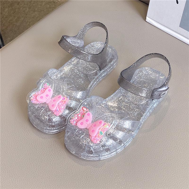 New girls sandals playing with water beach shoes soft-soled bag head hole shoes year-old children's jelly princess shoes summer