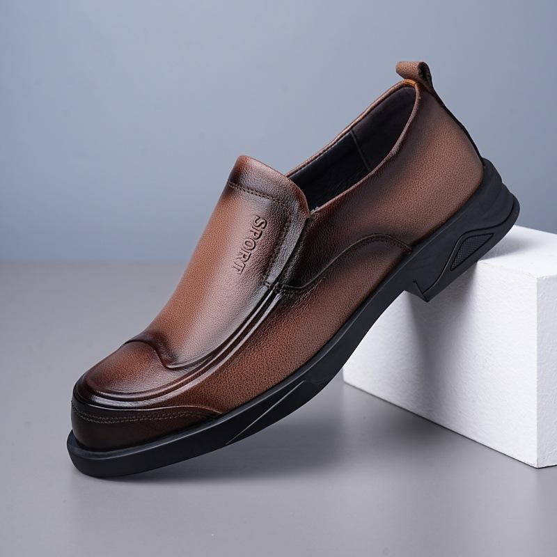 

2025 new spring and autumn leather men s shoes platform wear-resistant business leather shoes fashion trend one-pedal shoes 2025 direct sales 44