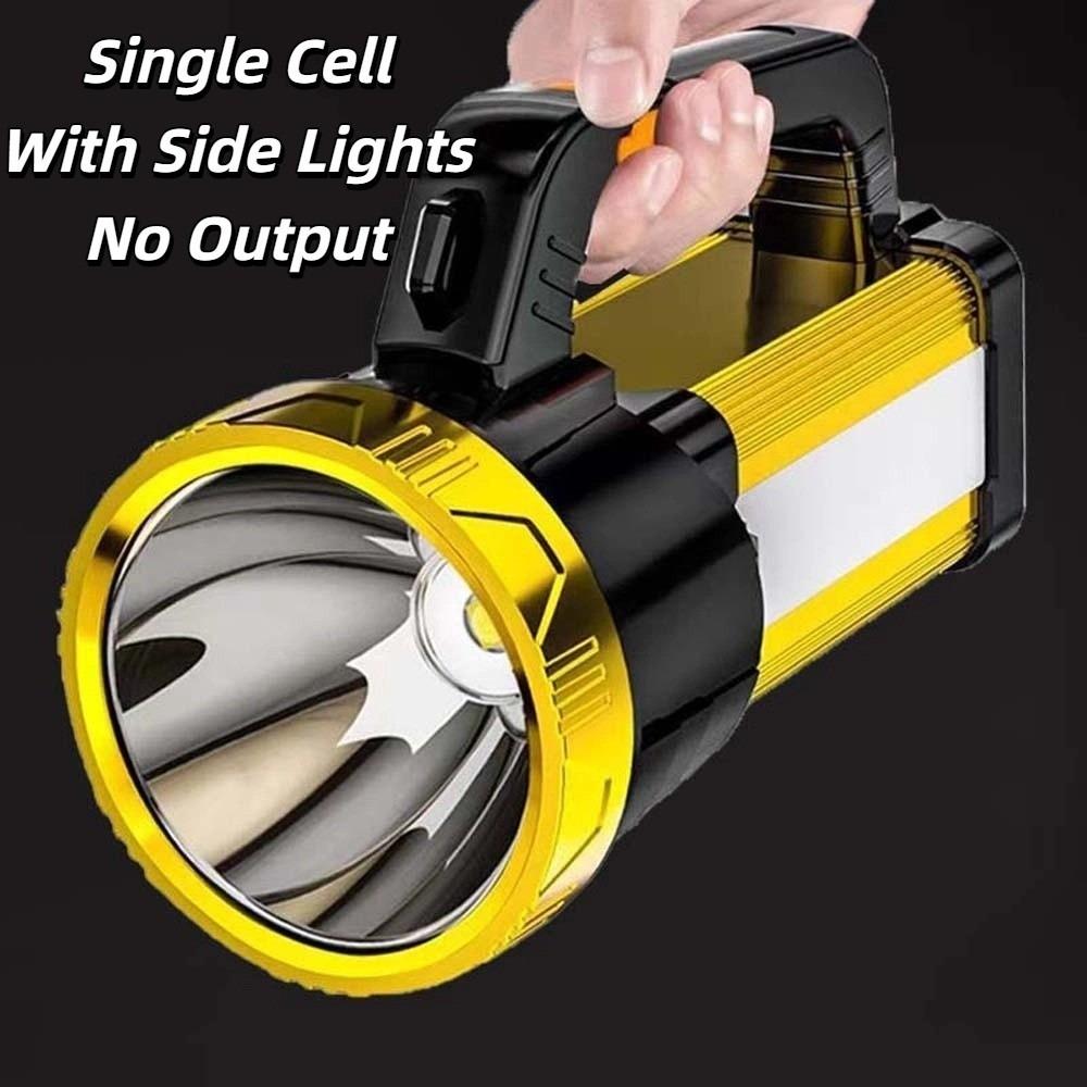 Dimmable Camping Searchlight with Side Lights Powerful Handheld Lantern Handheld Spotlight  Hiking